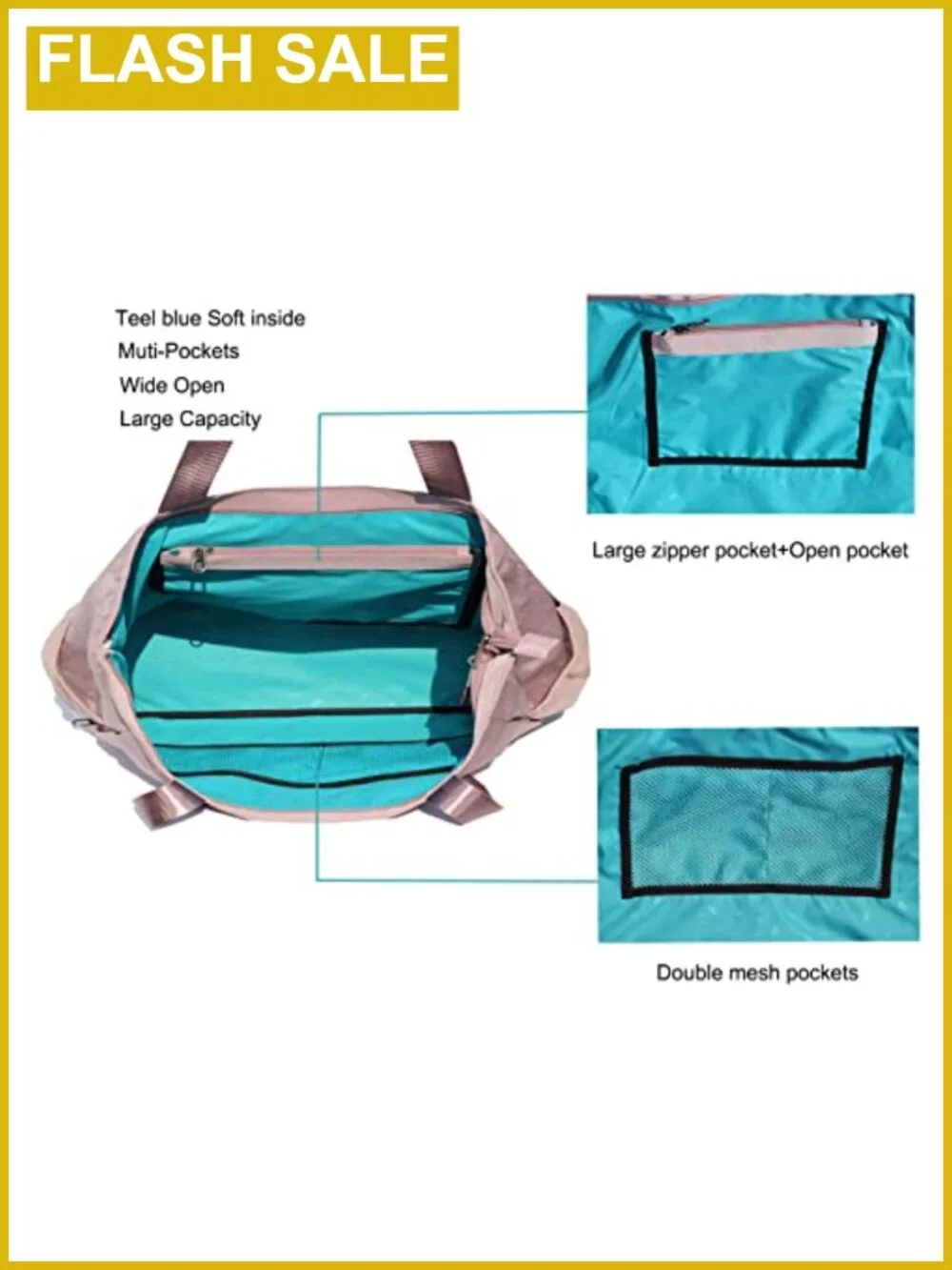 ESVAN Nylon Yoga Mat Tote Bag Carryall Shoulder Bag